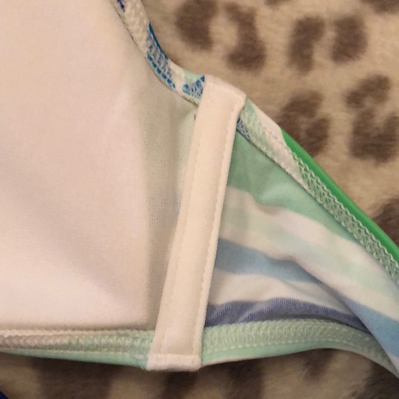 Abercrombie Stripe Bikini Top in Blue Green Size Small - Picture 6 of 10